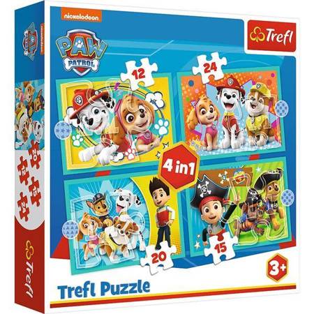 Puzzle 4w1 Psi Patrol Wesoła ekipa Psiego Patrolu