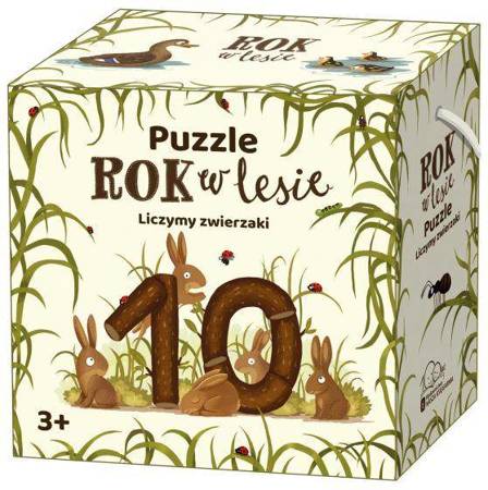 Puzzle Rok w lesie. Liczymy zwierzaki