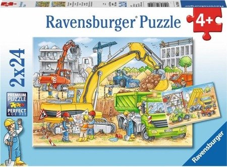 RAVENSBURGER Puzzle Praca na budowie 2 x 24 el.