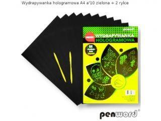 Wydrapywanka holograficzna A410ark.zielona 2 rylce