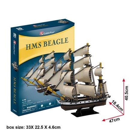 Żaglowiec HMS Beagle Puzzle 3D 168 elem. 